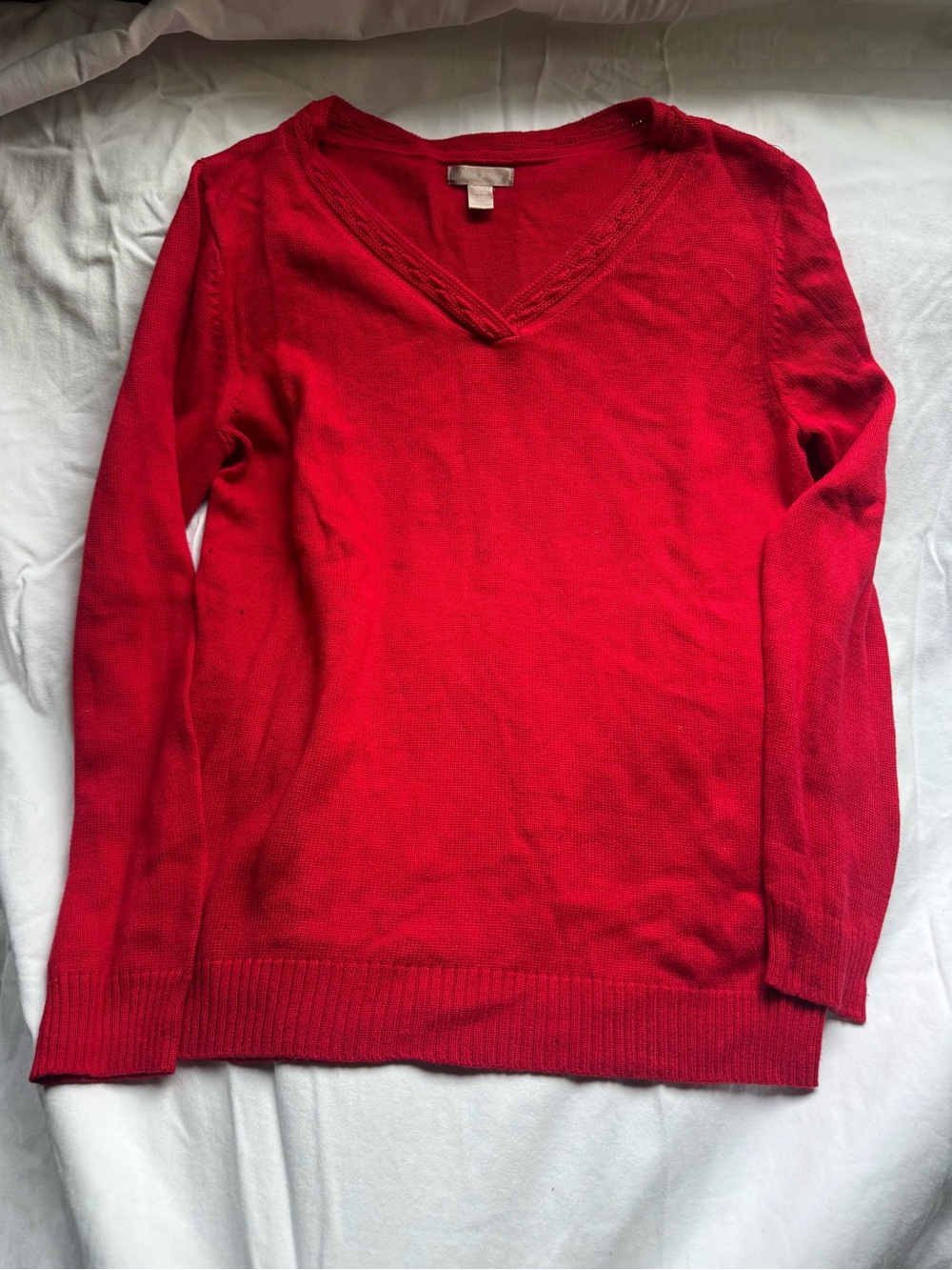 White Stag Red V-Neck Women’s Sweater